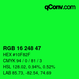 Color code: RGB 16 248 47 | qconv.com