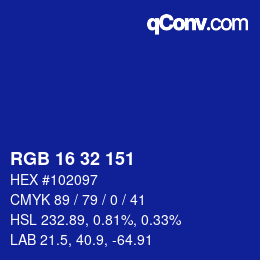 Color code: RGB 16 32 151 | qconv.com
