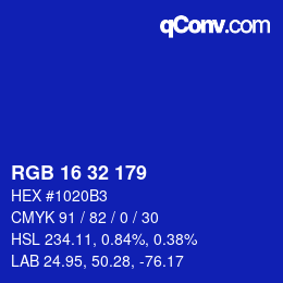 Color code: RGB 16 32 179 | qconv.com