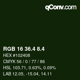 カラーコード: RGB 16 36.4 8.4 | qconv.com