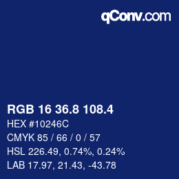 カラーコード: RGB 16 36.8 108.4 | qconv.com
