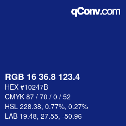 カラーコード: RGB 16 36.8 123.4 | qconv.com