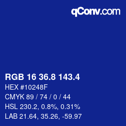 カラーコード: RGB 16 36.8 143.4 | qconv.com