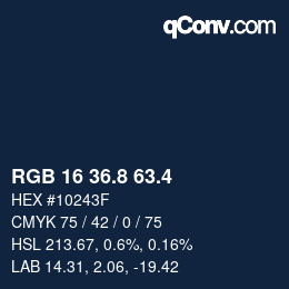 カラーコード: RGB 16 36.8 63.4 | qconv.com