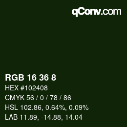 Color code: RGB 16 36 8 | qconv.com
