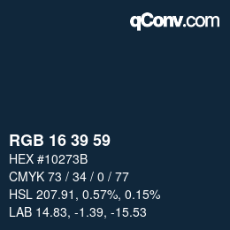 Color code: RGB 16 39 59 | qconv.com