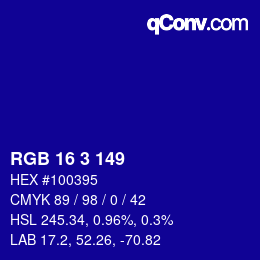 Color code: RGB 16 3 149 | qconv.com