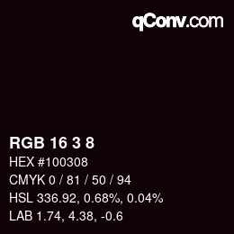 Farbcode: RGB 16 3 8 | qconv.com