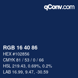 Farbcode: RGB 16 40 86 | qconv.com