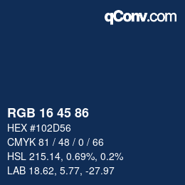 Color code: RGB 16 45 86 | qconv.com
