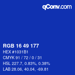 Color code: RGB 16 49 177 | qconv.com