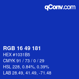 Color code: RGB 16 49 181 | qconv.com