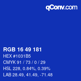 Color code: RGB 16 49 181 | qconv.com