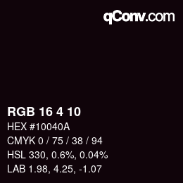 Color code: RGB 16 4 10 | qconv.com