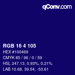 Color code: RGB 16 4 105 | qconv.com
