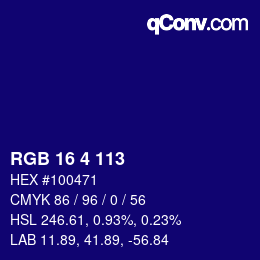 Color code: RGB 16 4 113 | qconv.com