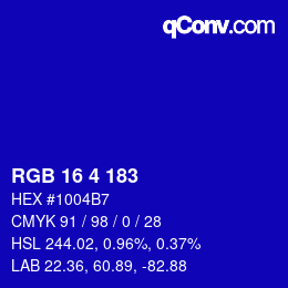 Color code: RGB 16 4 183 | qconv.com