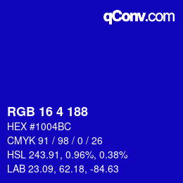 カラーコード: RGB 16 4 188 | qconv.com
