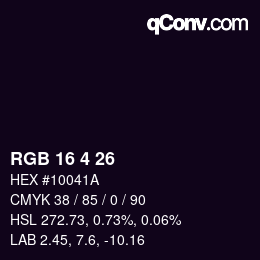 Color code: RGB 16 4 26 | qconv.com