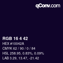 Color code: RGB 16 4 42 | qconv.com