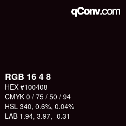カラーコード: RGB 16 4 8 | qconv.com