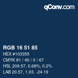 Color code: RGB 16 51 85 | qconv.com