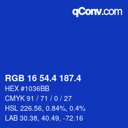 カラーコード: RGB 16 54.4 187.4 | qconv.com