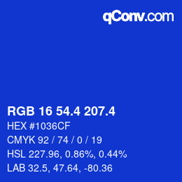 カラーコード: RGB 16 54.4 207.4 | qconv.com