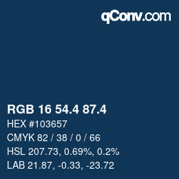 カラーコード: RGB 16 54.4 87.4 | qconv.com