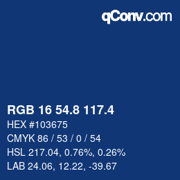 カラーコード: RGB 16 54.8 117.4 | qconv.com