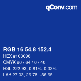 カラーコード: RGB 16 54.8 152.4 | qconv.com