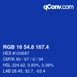 カラーコード: RGB 16 54.8 167.4 | qconv.com