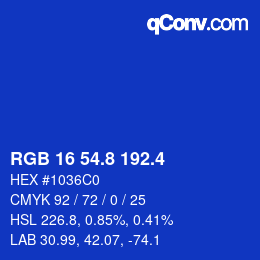カラーコード: RGB 16 54.8 192.4 | qconv.com