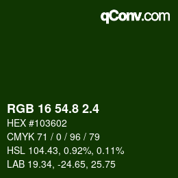 カラーコード: RGB 16 54.8 2.4 | qconv.com