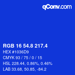 カラーコード: RGB 16 54.8 217.4 | qconv.com
