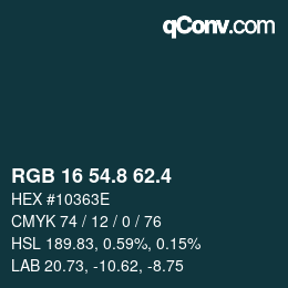 カラーコード: RGB 16 54.8 62.4 | qconv.com