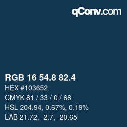 カラーコード: RGB 16 54.8 82.4 | qconv.com
