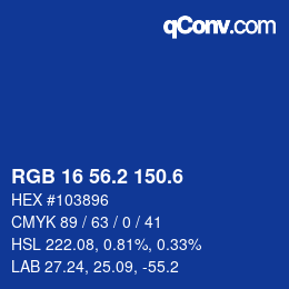 カラーコード: RGB 16 56.2 150.6 | qconv.com
