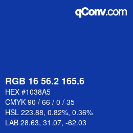 カラーコード: RGB 16 56.2 165.6 | qconv.com