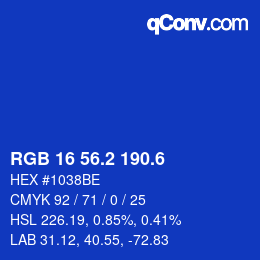 カラーコード: RGB 16 56.2 190.6 | qconv.com