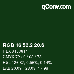 カラーコード: RGB 16 56.2 20.6 | qconv.com