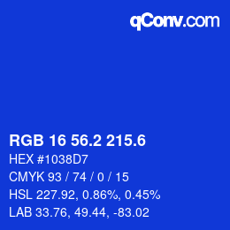 カラーコード: RGB 16 56.2 215.6 | qconv.com