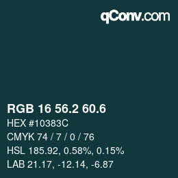 カラーコード: RGB 16 56.2 60.6 | qconv.com