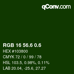 カラーコード: RGB 16 56.6 0.6 | qconv.com