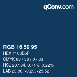 Color code: RGB 16 59 95 | qconv.com