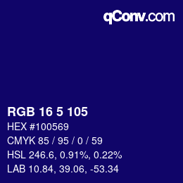 Farbcode: RGB 16 5 105 | qconv.com