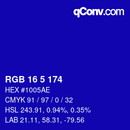 Color code: RGB 16 5 174 | qconv.com