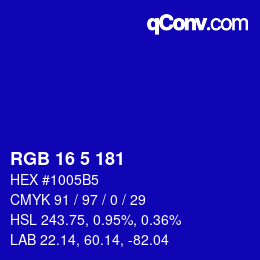 Color code: RGB 16 5 181 | qconv.com
