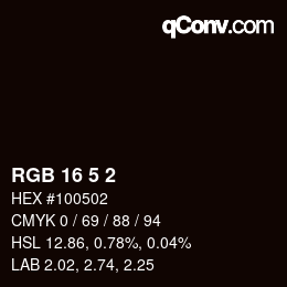 Color code: RGB 16 5 2 | qconv.com