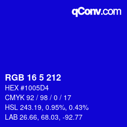 Color code: RGB 16 5 212 | qconv.com